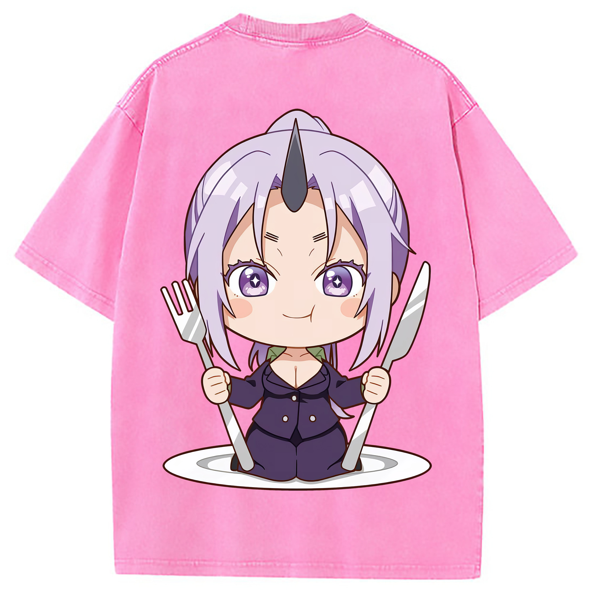 （画像用） 転スラ Regarding Reincarnated to Slime 綿100% ヴィンテージ風 半袖Tシャツ（背面プリント）